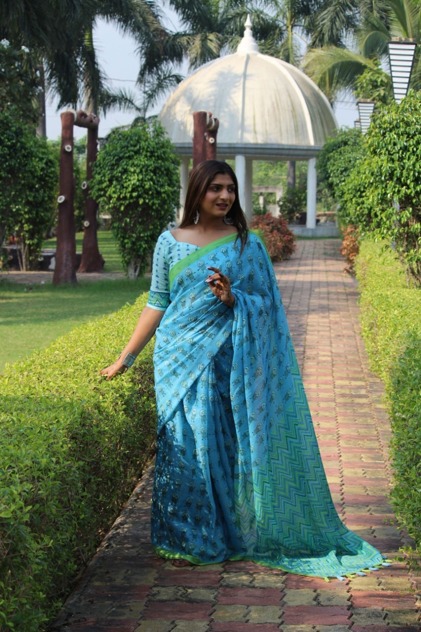 Spsc 74 Linen Woven Regular Wear Wholesale Printed Sarees
